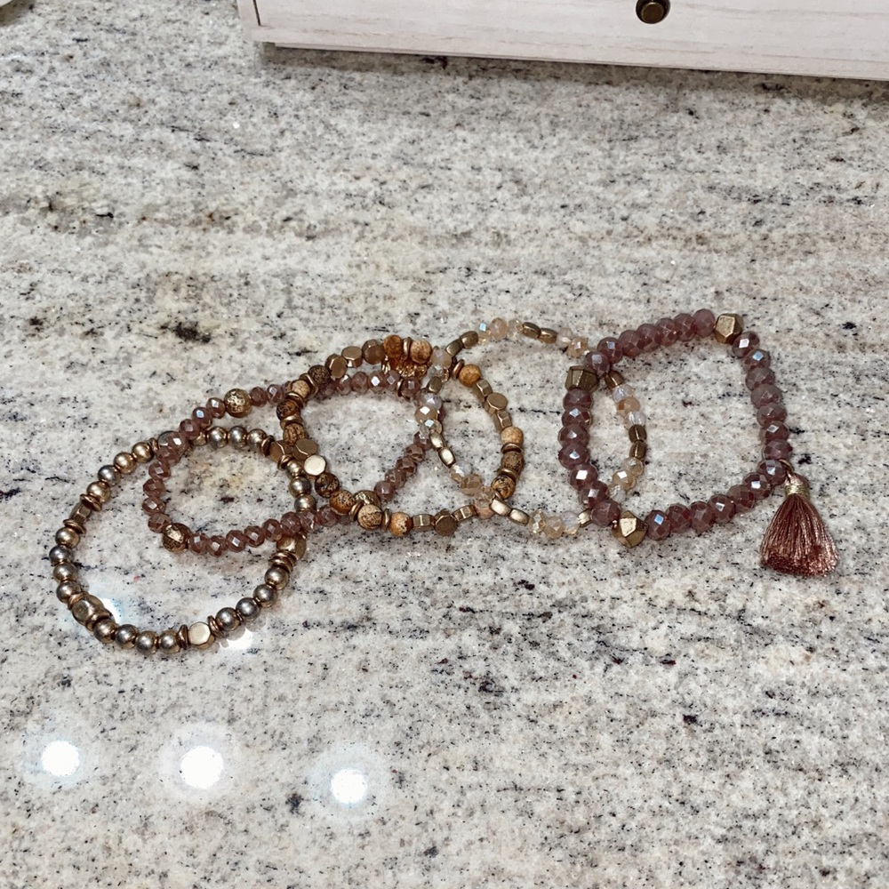 5 NUDISH COLORED SPARKLY BRACELETS🤎🤎🤎